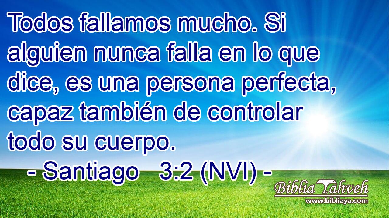  Todos fallamos mucho. Si alguien nunca falla en lo que dice, es una persona perfecta, capaz también de controlar todo su cuerpo. 
