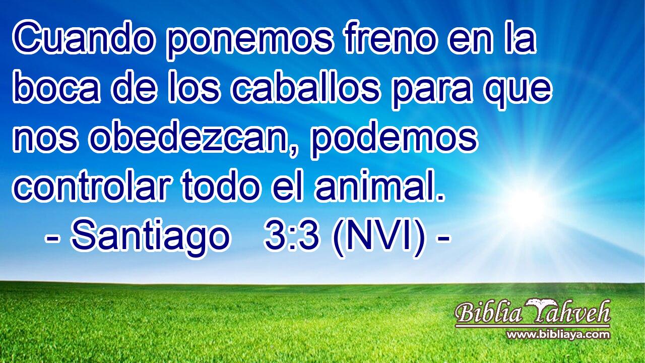  Cuando ponemos freno en la boca de los caballos para que nos obedezcan, podemos controlar todo el animal. 