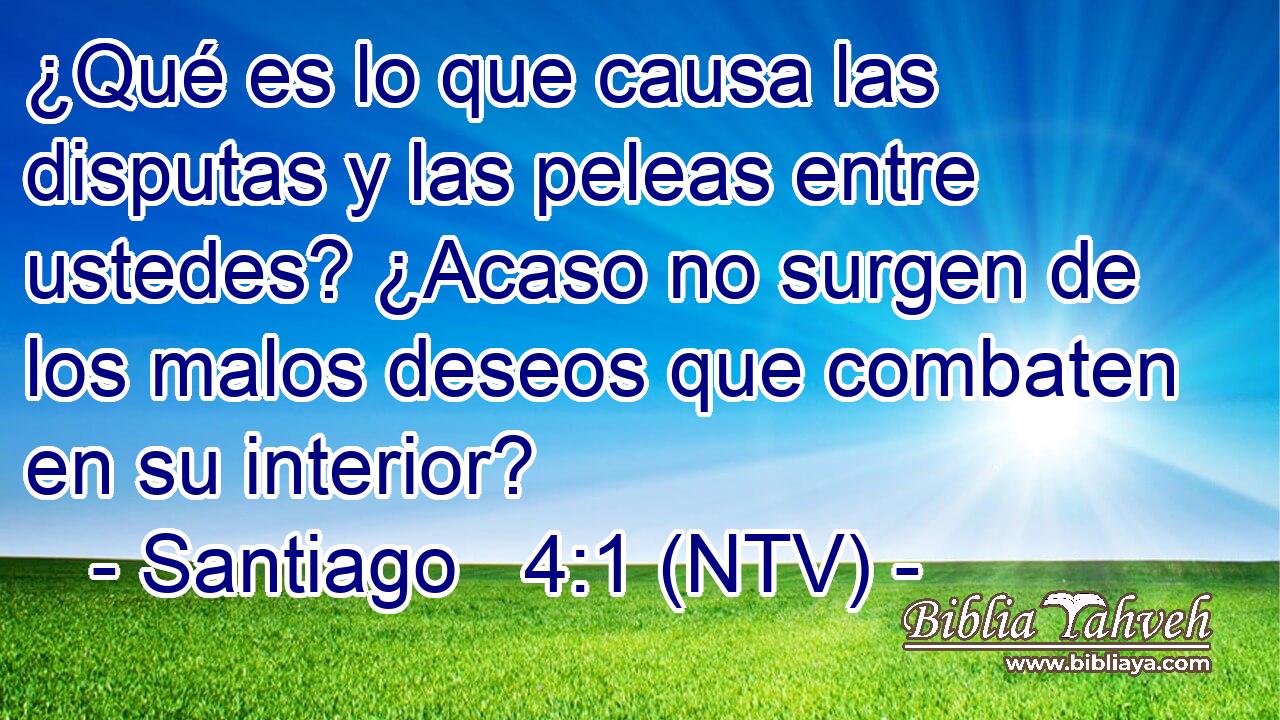 ¿Qué es lo que causa las disputas y las peleas entre ustedes? ¿Acaso no surgen de los malos deseos que combaten en su interior?