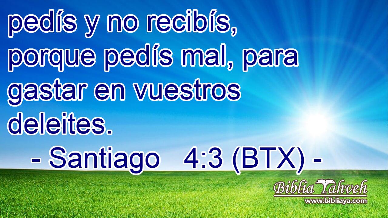 pedís y no recibís, porque pedís mal, para gastar en vuestros deleites.