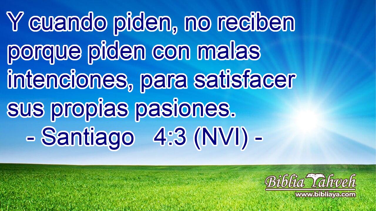  Y cuando piden, no reciben porque piden con malas intenciones, para satisfacer sus propias pasiones. 