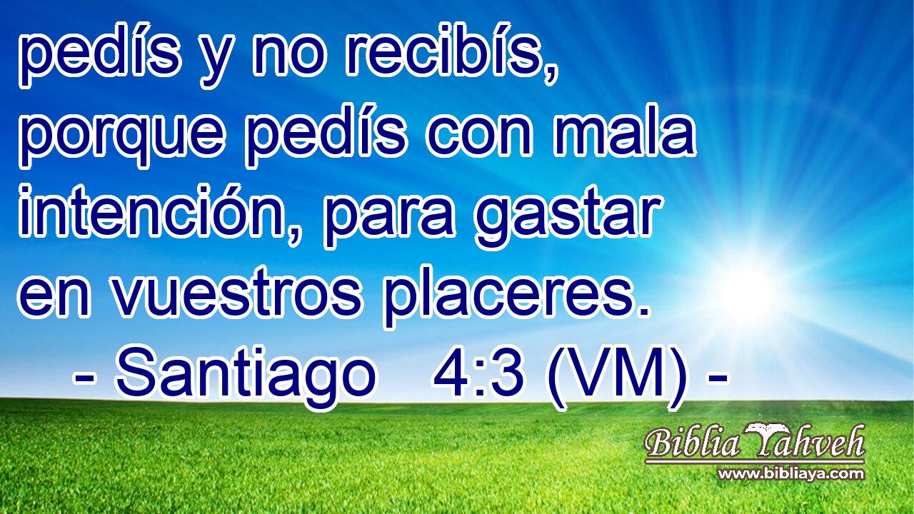 pedís y no recibís, porque pedís con mala intención, para gastar en vuestros placeres. 