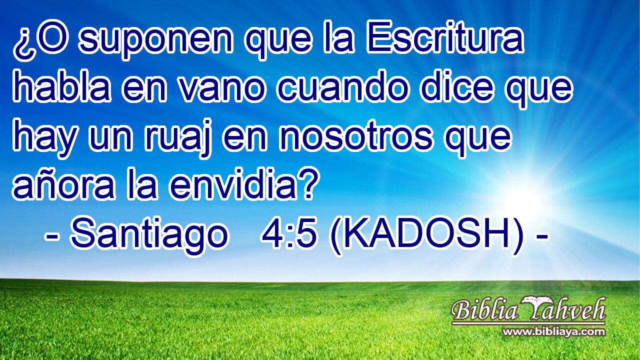 ¿O suponen que la Escritura habla en vano cuando dice que hay un ruaj en nosotros que añora la envidia? 