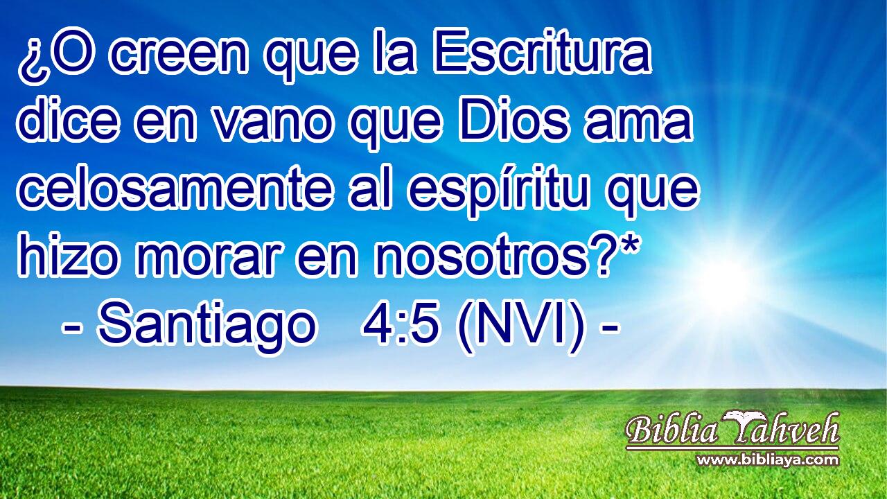  ¿O creen que la Escritura dice en vano que Dios ama celosamente al espíritu que hizo morar en nosotros?* 