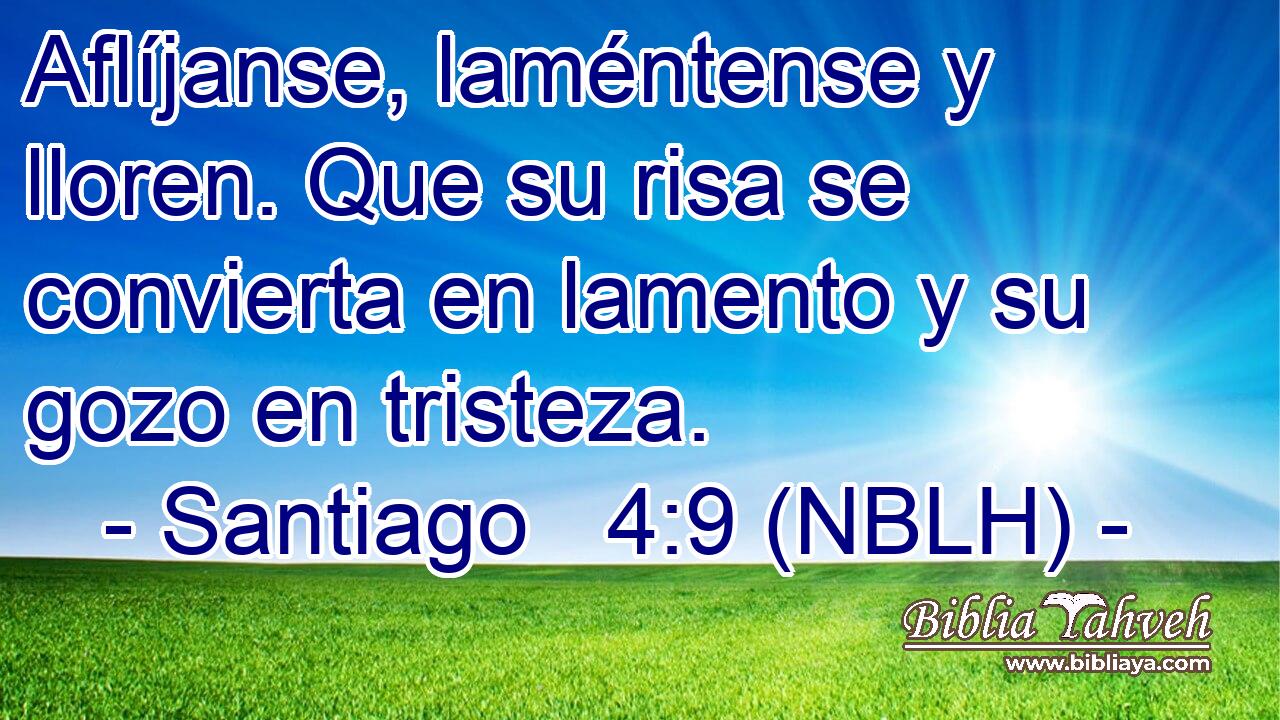  Aflíjanse, laméntense y lloren. Que su risa se convierta en lamento y su gozo en tristeza. 
