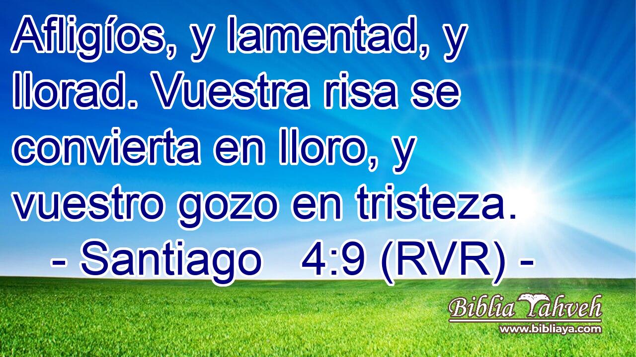 Afligíos, y lamentad, y llorad. Vuestra risa se convierta en lloro, y vuestro gozo en tristeza.