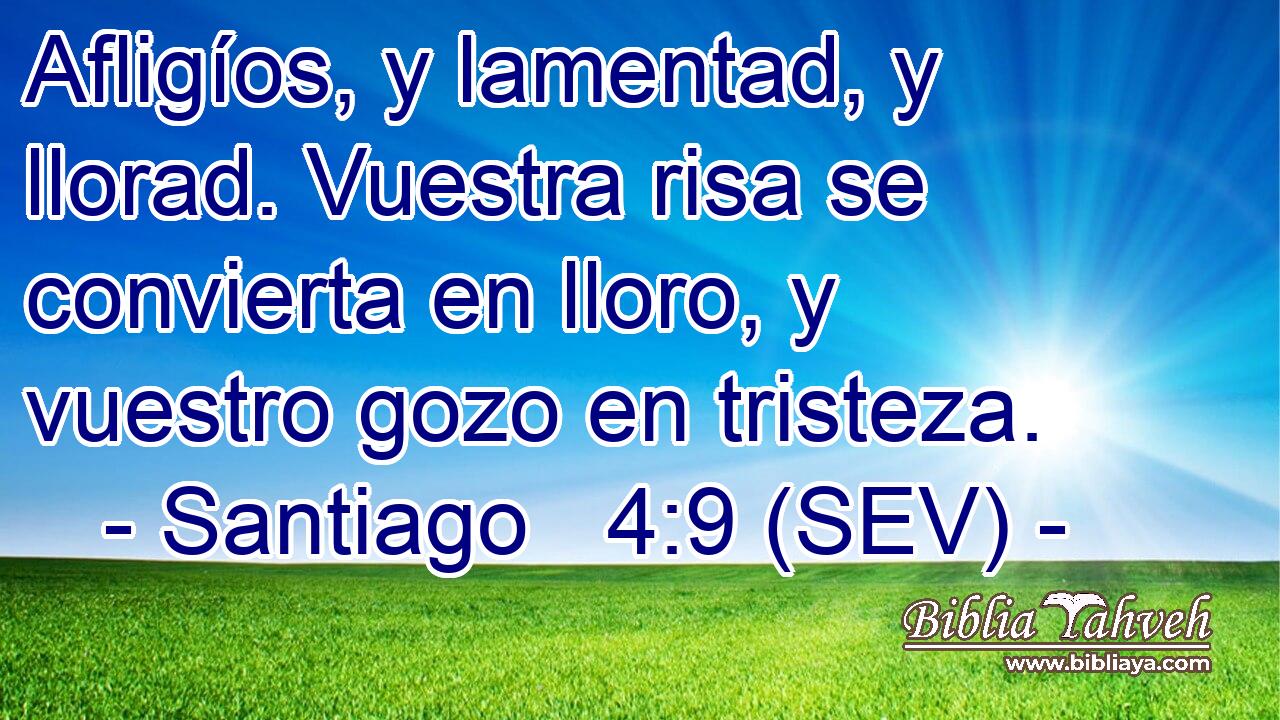 Afligíos, y lamentad, y llorad. Vuestra risa se convierta en lloro, y vuestro gozo en tristeza.