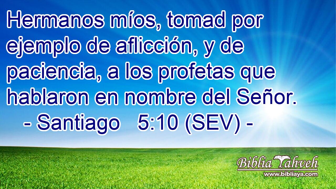 Hermanos míos, tomad por ejemplo de aflicción, y de paciencia, a los profetas que hablaron en nombre del Señor.