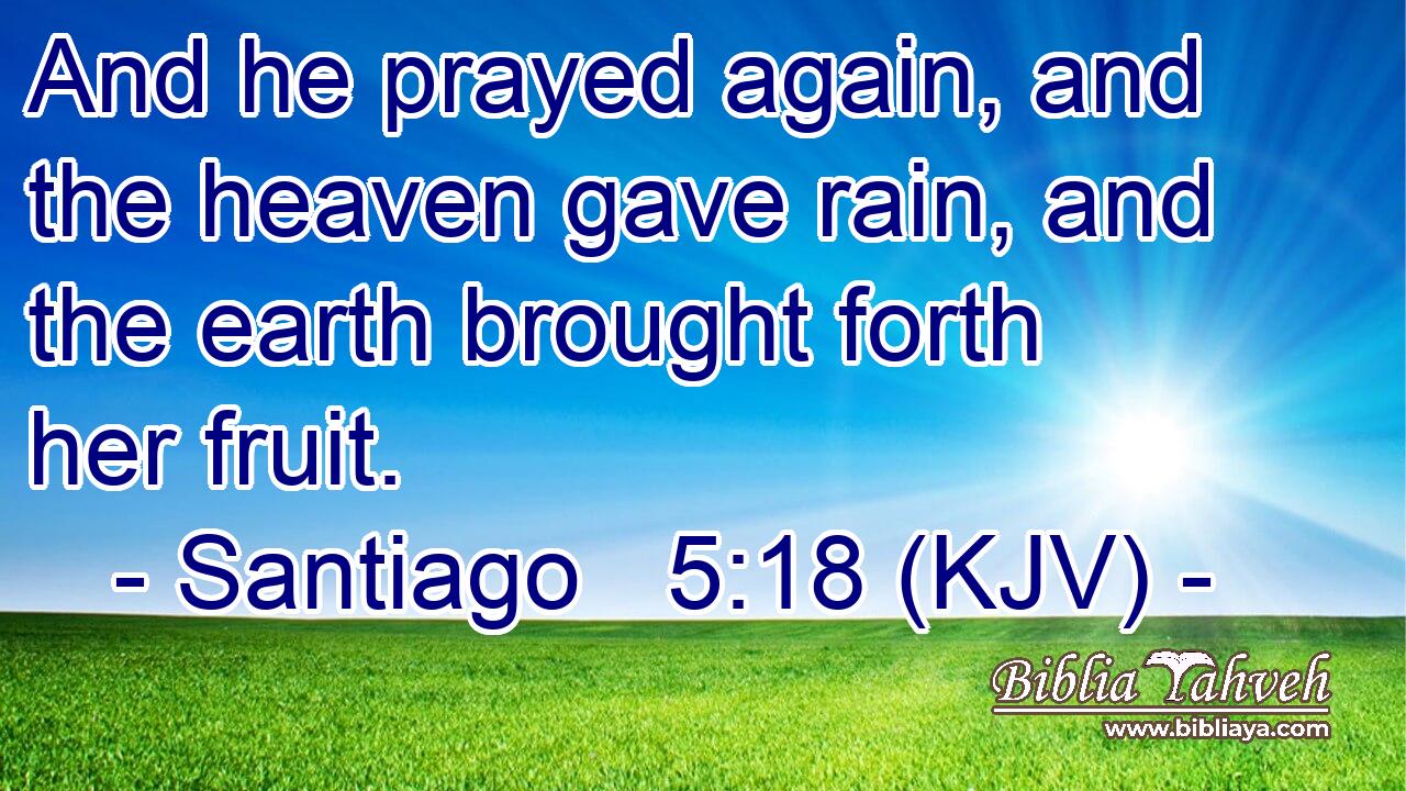 And he prayed again, and the heaven gave rain, and the earth brought forth her fruit.