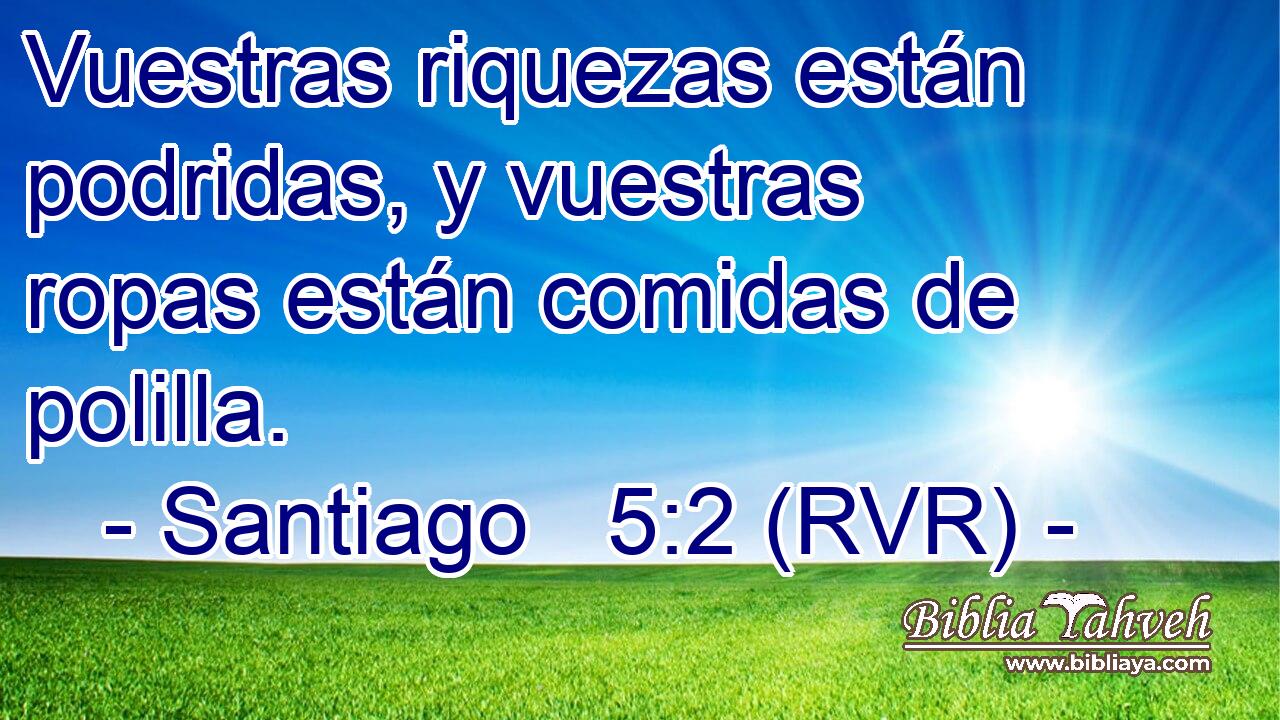 Vuestras riquezas están podridas, y vuestras ropas están comidas de polilla.