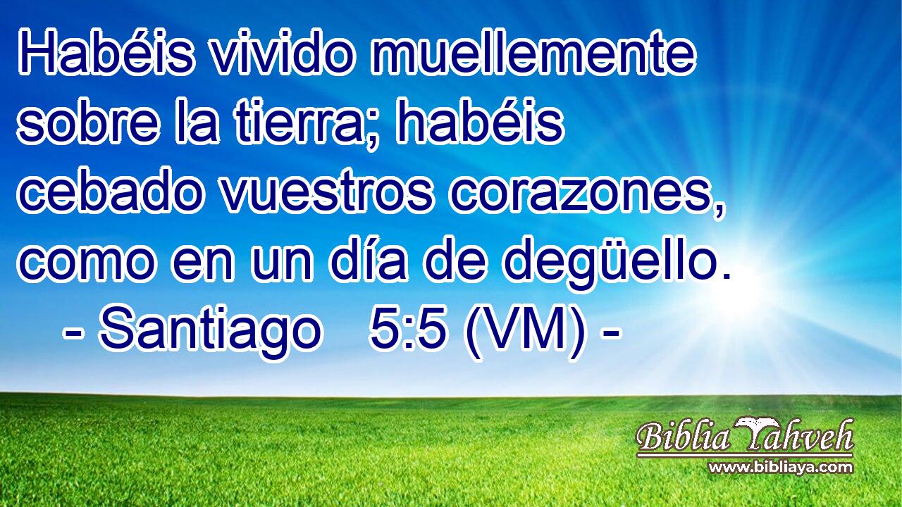  Habéis vivido muellemente sobre la tierra; habéis cebado vuestros corazones, como en un día de degüello. 