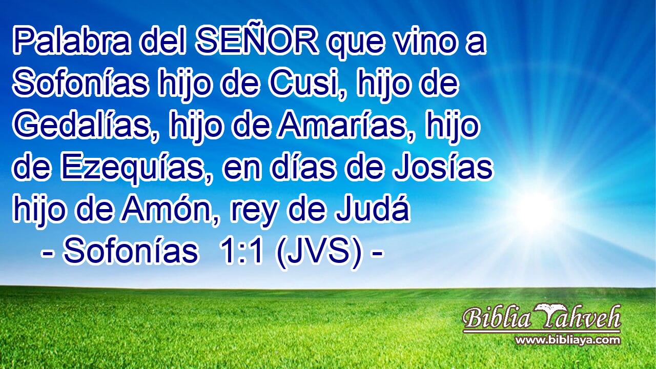 Palabra del SEÑOR que vino a Sofonías hijo de Cusi, hijo de Gedalías, hijo de Amarías, hijo de Ezequías, en días de Josías hijo de Amón, rey de Judá