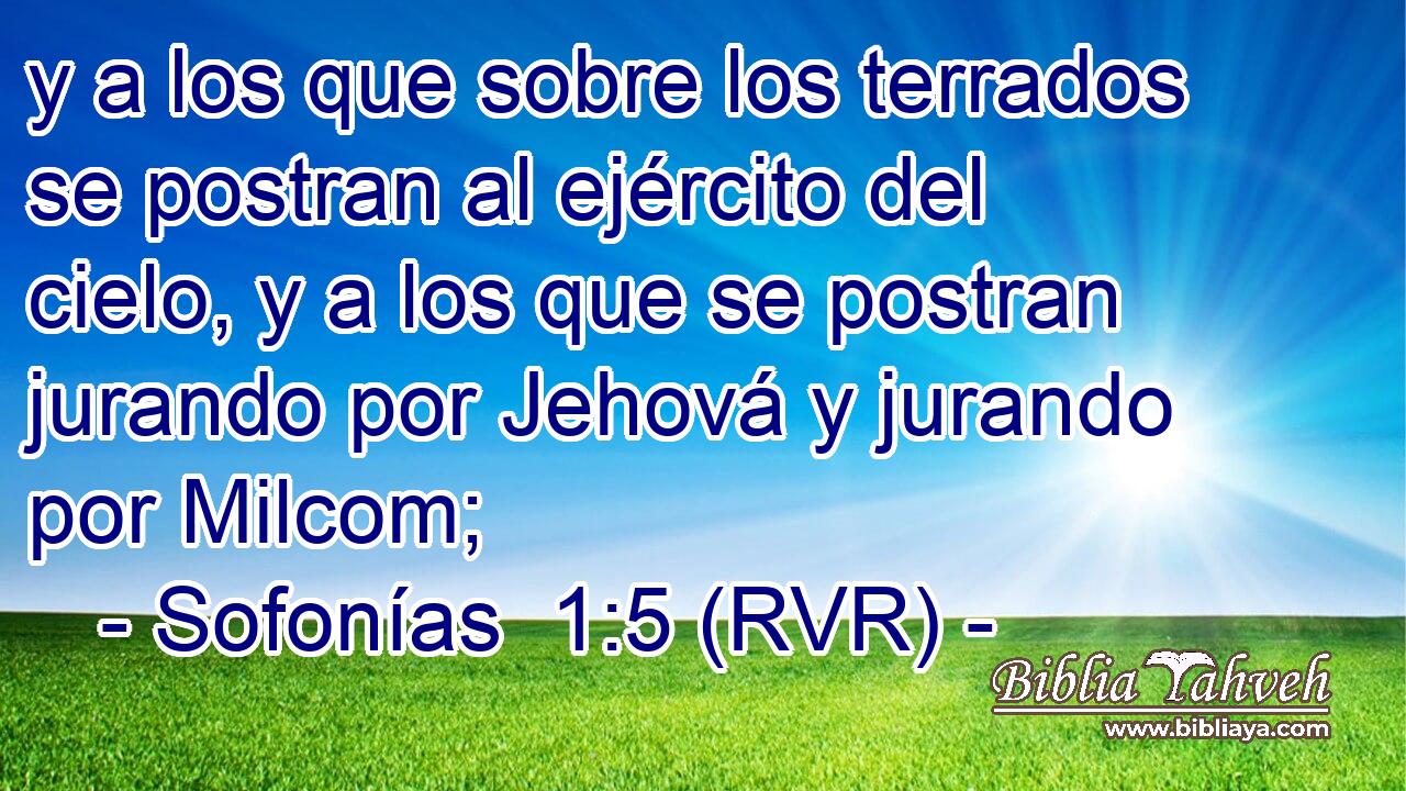 y a los que sobre los terrados se postran al ejército del cielo, y a los que se postran jurando por Jehová y jurando por Milcom;
