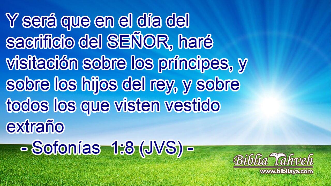 Y será que en el día del sacrificio del SEÑOR, haré visitación sobre los príncipes, y sobre los hijos del rey, y sobre todos los que visten vestido extraño