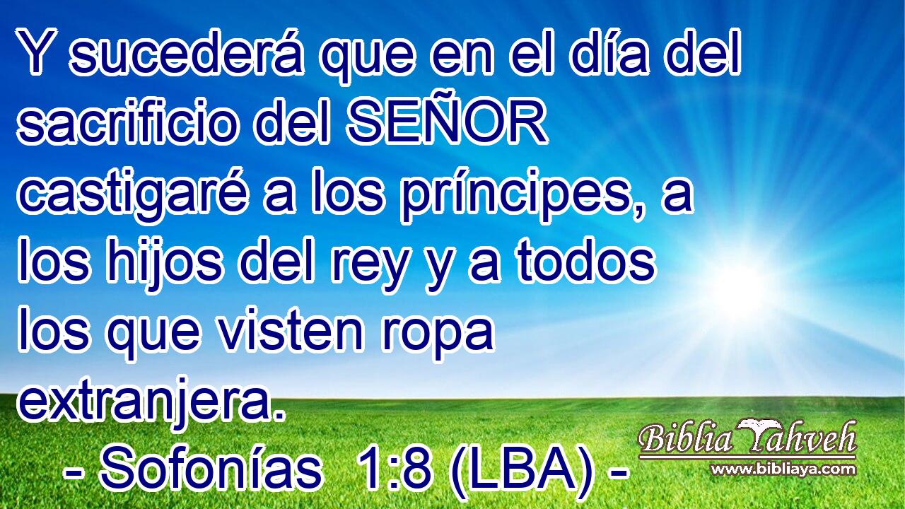 Y sucederá que en el día del sacrificio del SEÑOR castigaré a los príncipes, a los hijos del rey y a todos los que visten ropa extranjera.