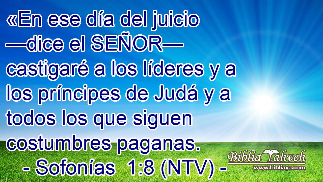 «En ese día del juicio —dice el SEÑOR— castigaré a los líderes y a los príncipes de Judá y a todos los que siguen costumbres paganas.