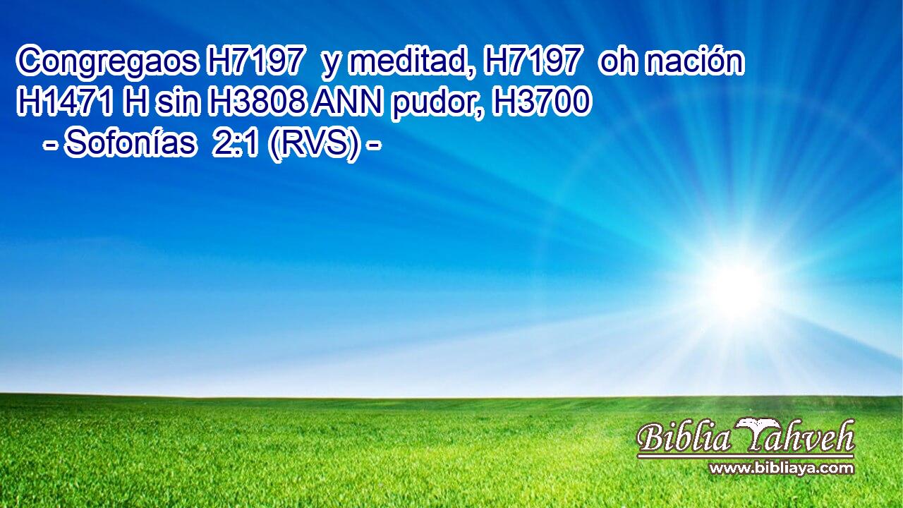 Congregaos H7197  y meditad, H7197  oh nación H1471 H sin H3808 ANN pudor, H3700  