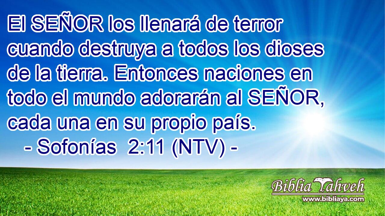 El SEÑOR los llenará de terror cuando destruya a todos los dioses de la tierra. Entonces naciones en todo el mundo adorarán al SEÑOR, cada una en su propio país.