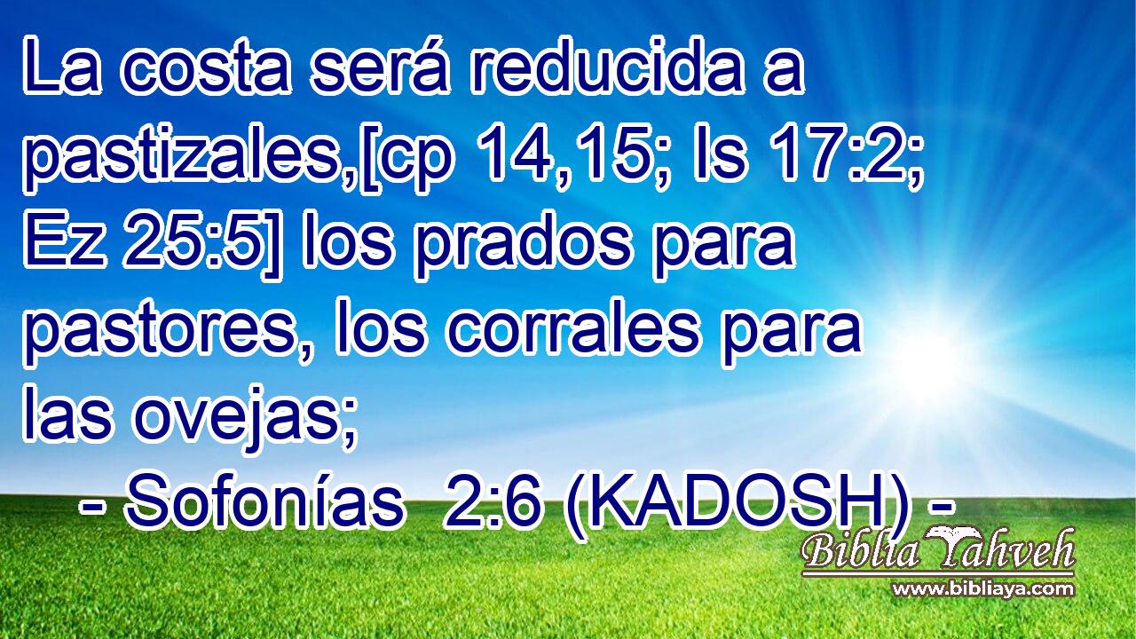  La costa será reducida a pastizales,[cp 14,15; Is 17:2; Ez 25:5] los prados para pastores, los corrales para las ovejas; 