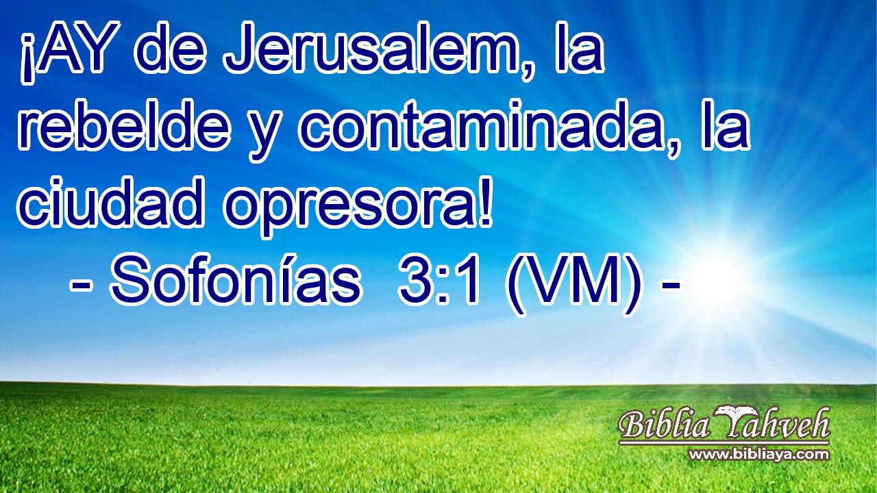  ¡AY de Jerusalem, la rebelde y contaminada, la ciudad opresora! 
