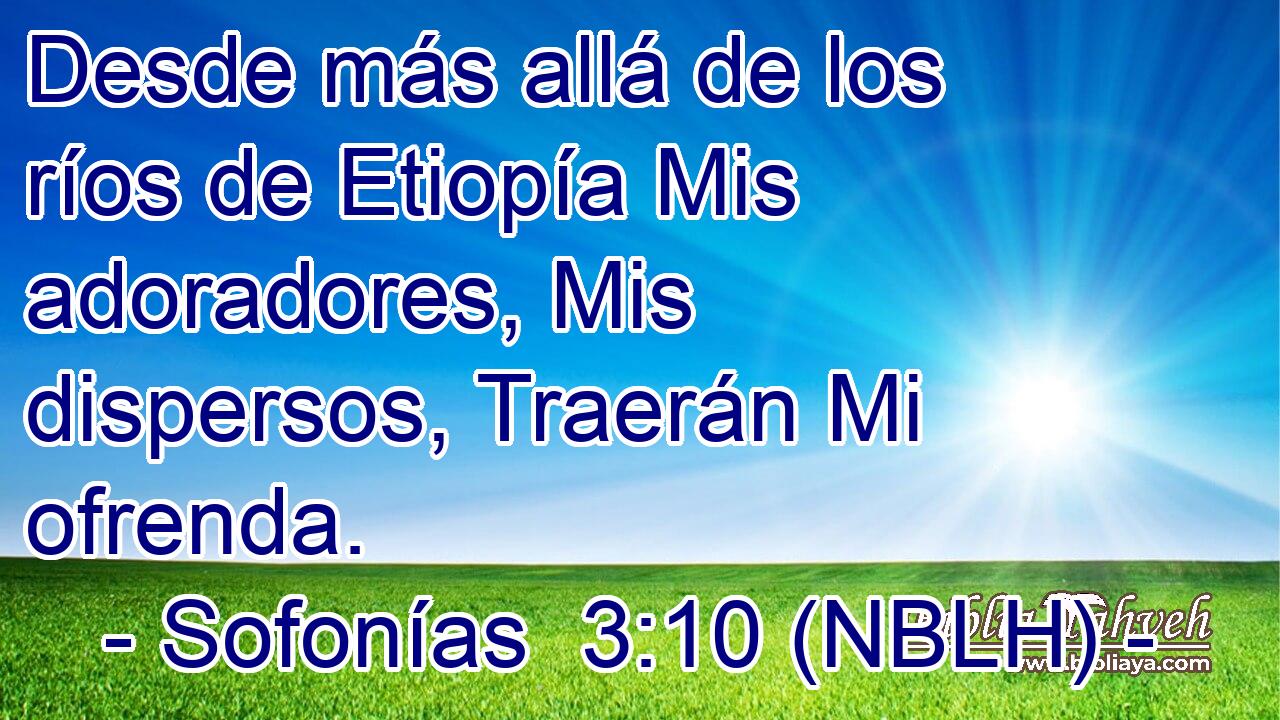  Desde más allá de los ríos de Etiopía Mis adoradores, Mis dispersos, Traerán Mi ofrenda. 