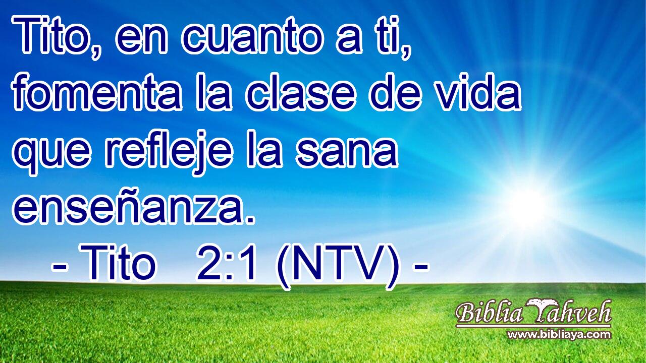 Tito, en cuanto a ti, fomenta la clase de vida que refleje la sana enseñanza.