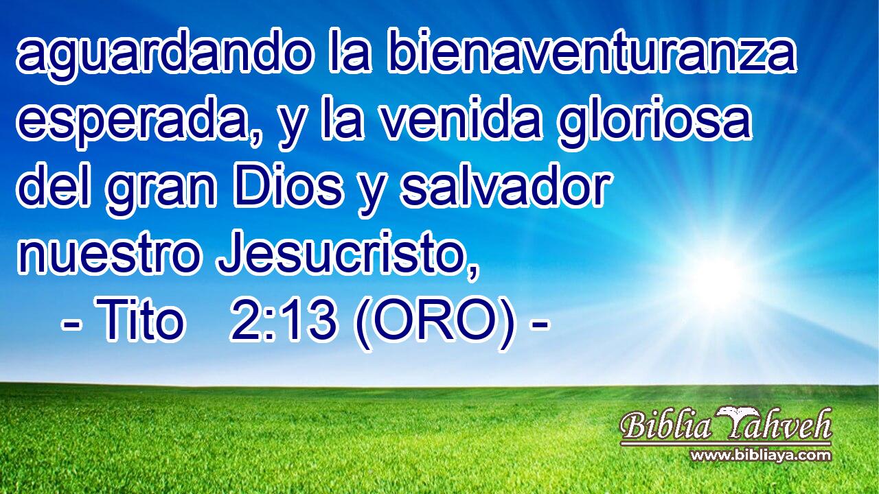  aguardando la bienaventuranza esperada, y la venida gloriosa del gran Dios y salvador nuestro Jesucristo, 