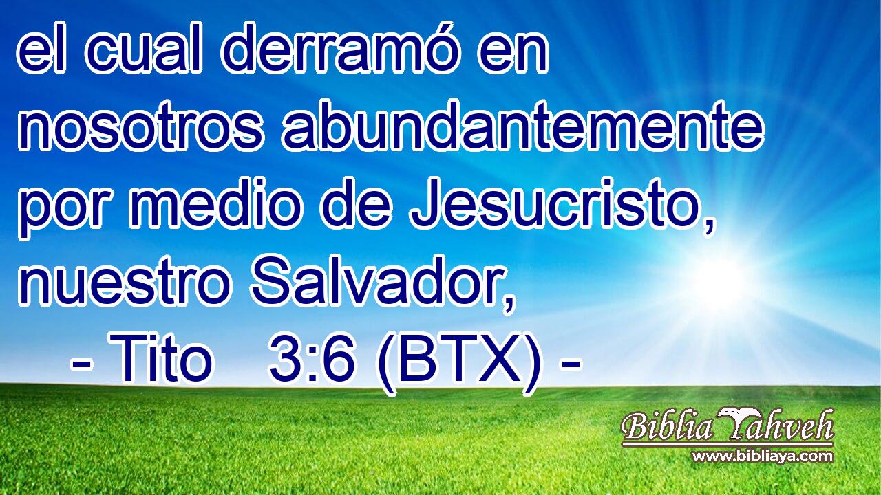 el cual derramó en nosotros abundantemente por medio de Jesucristo, nuestro Salvador,