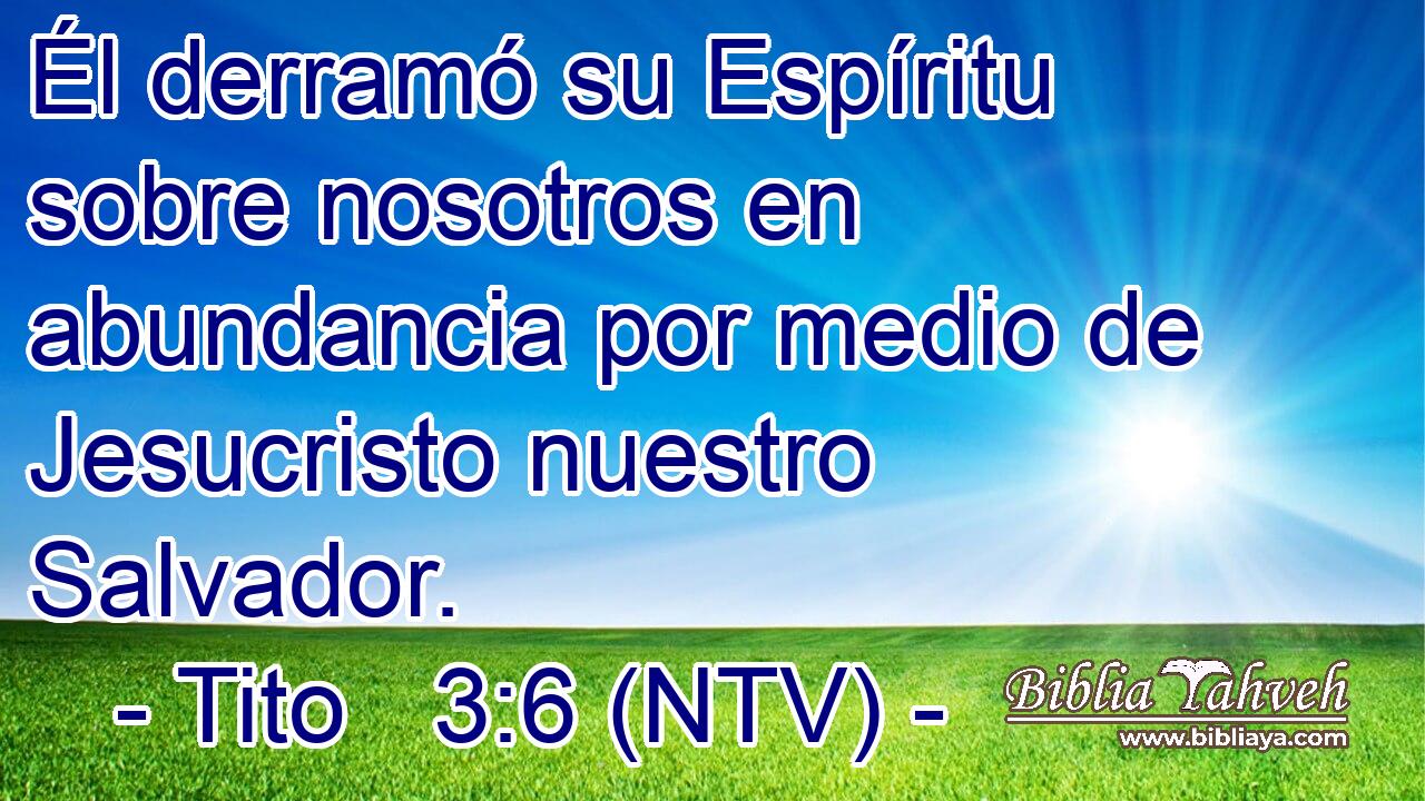 Él derramó su Espíritu sobre nosotros en abundancia por medio de Jesucristo nuestro Salvador.