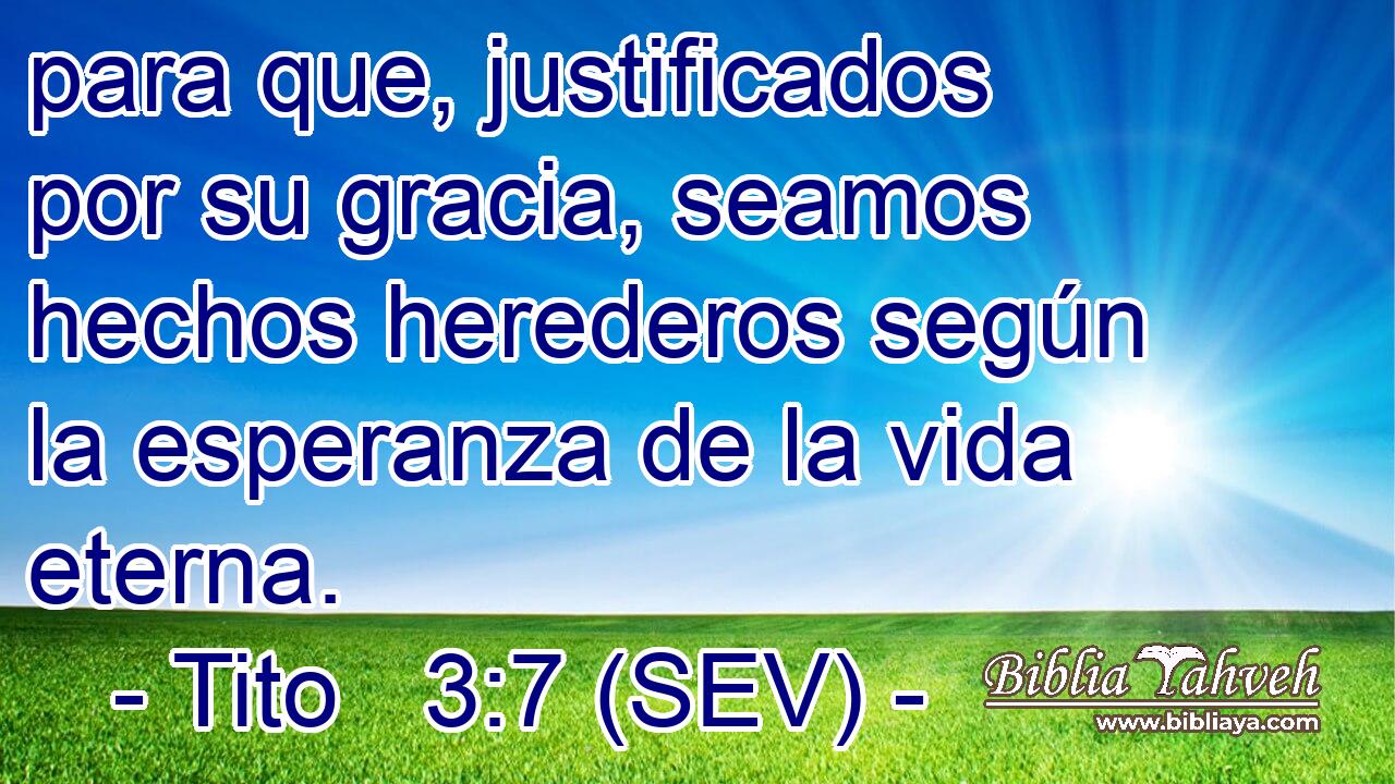 para que, justificados por su gracia, seamos hechos herederos según la esperanza de la vida eterna.