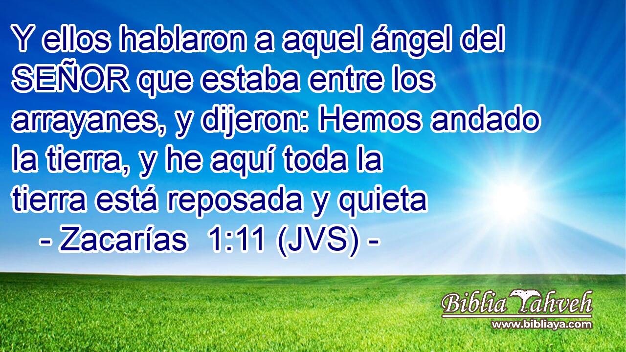 Y ellos hablaron a aquel ángel del SEÑOR que estaba entre los arrayanes, y dijeron: Hemos andado la tierra, y he aquí toda la tierra está reposada y quieta
