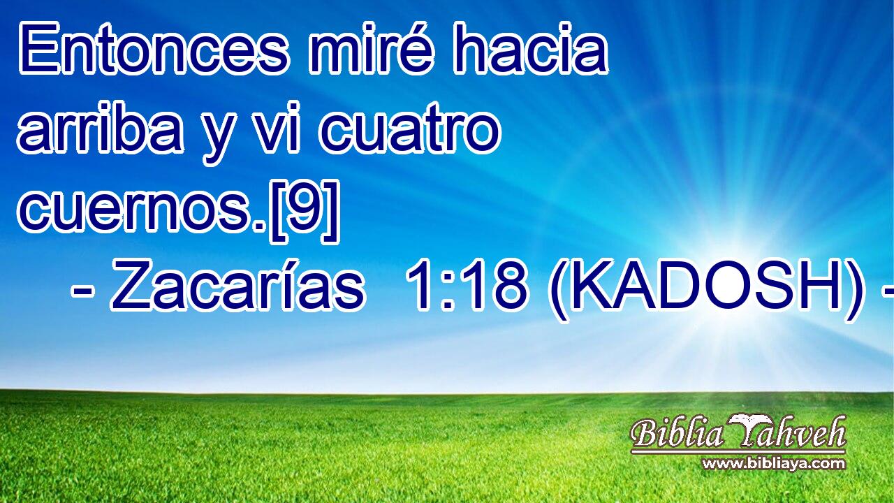  Entonces miré hacia arriba y vi cuatro cuernos.[9] 