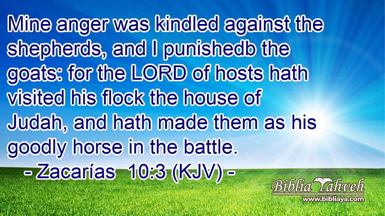 Mine anger was kindled against the shepherds, and I punishedb the goats: for the LORD of hosts hath visited his flock the house of Judah, and hath made them as his goodly horse in the battle.
