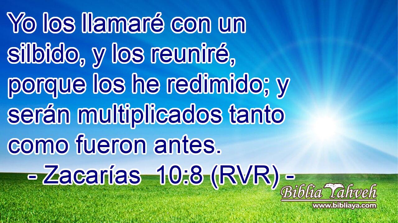 Yo los llamaré con un silbido, y los reuniré, porque los he redimido; y serán multiplicados tanto como fueron antes.