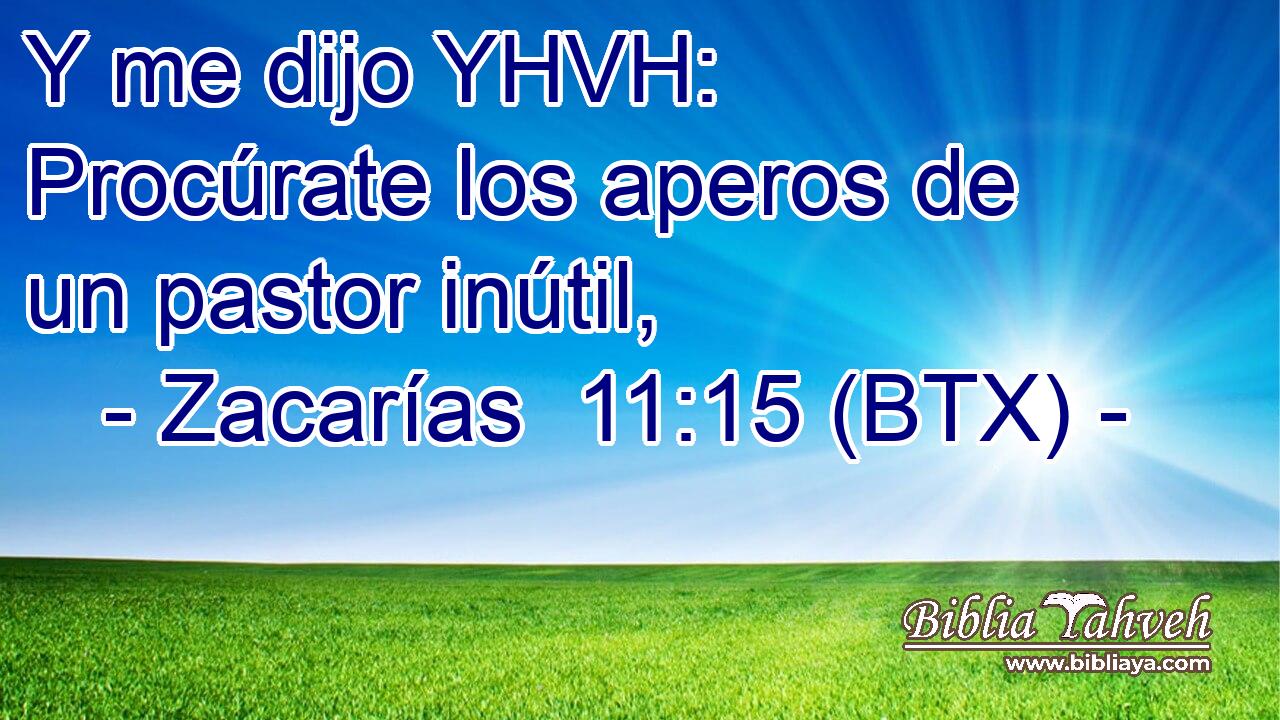Y me dijo YHVH: Procúrate los aperos de un pastor inútil,