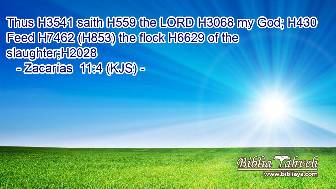 Thus H3541 saith H559 the LORD H3068 my God; H430 Feed H7462 (H853) the flock H6629 of the slaughter;H2028