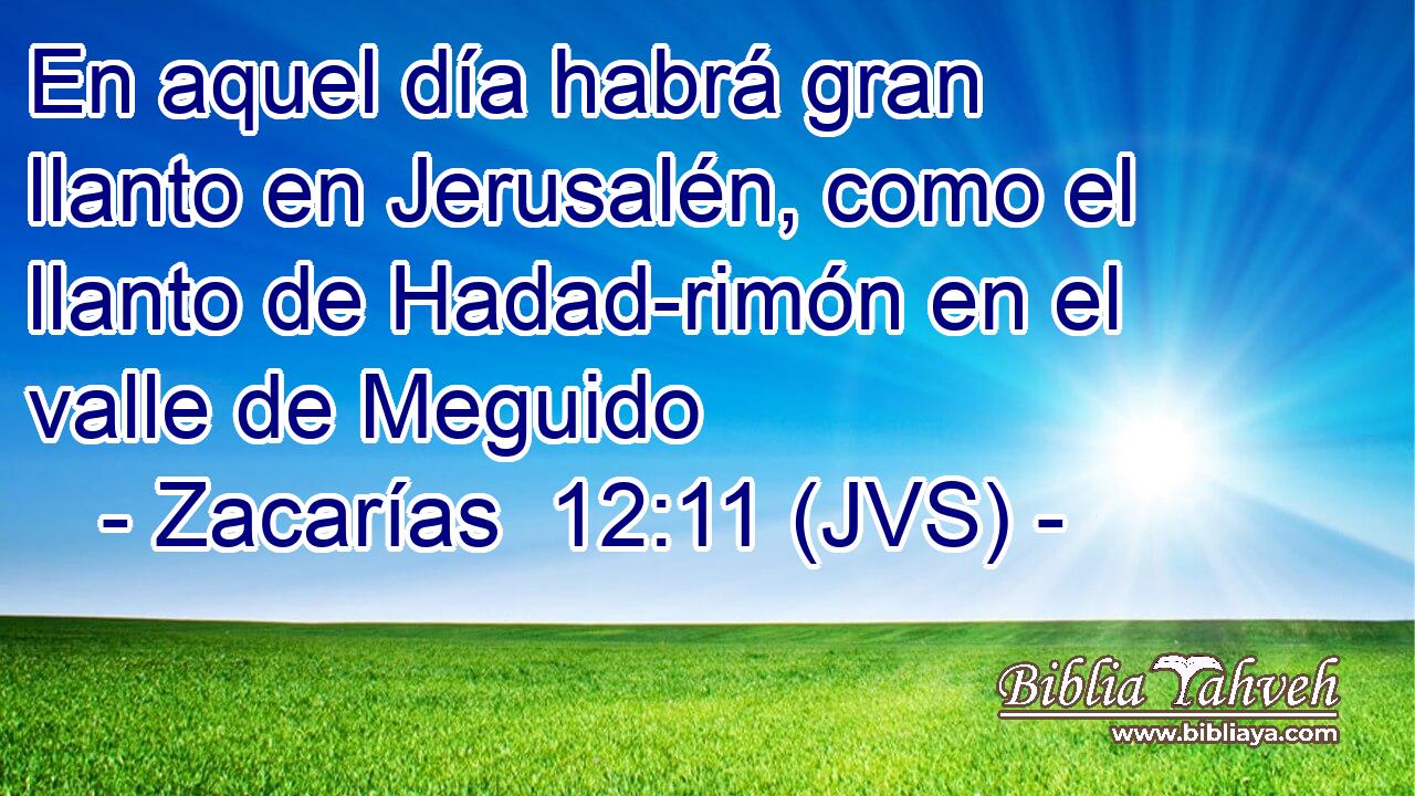 En aquel día habrá gran llanto en Jerusalén, como el llanto de Hadad-rimón en el valle de Meguido