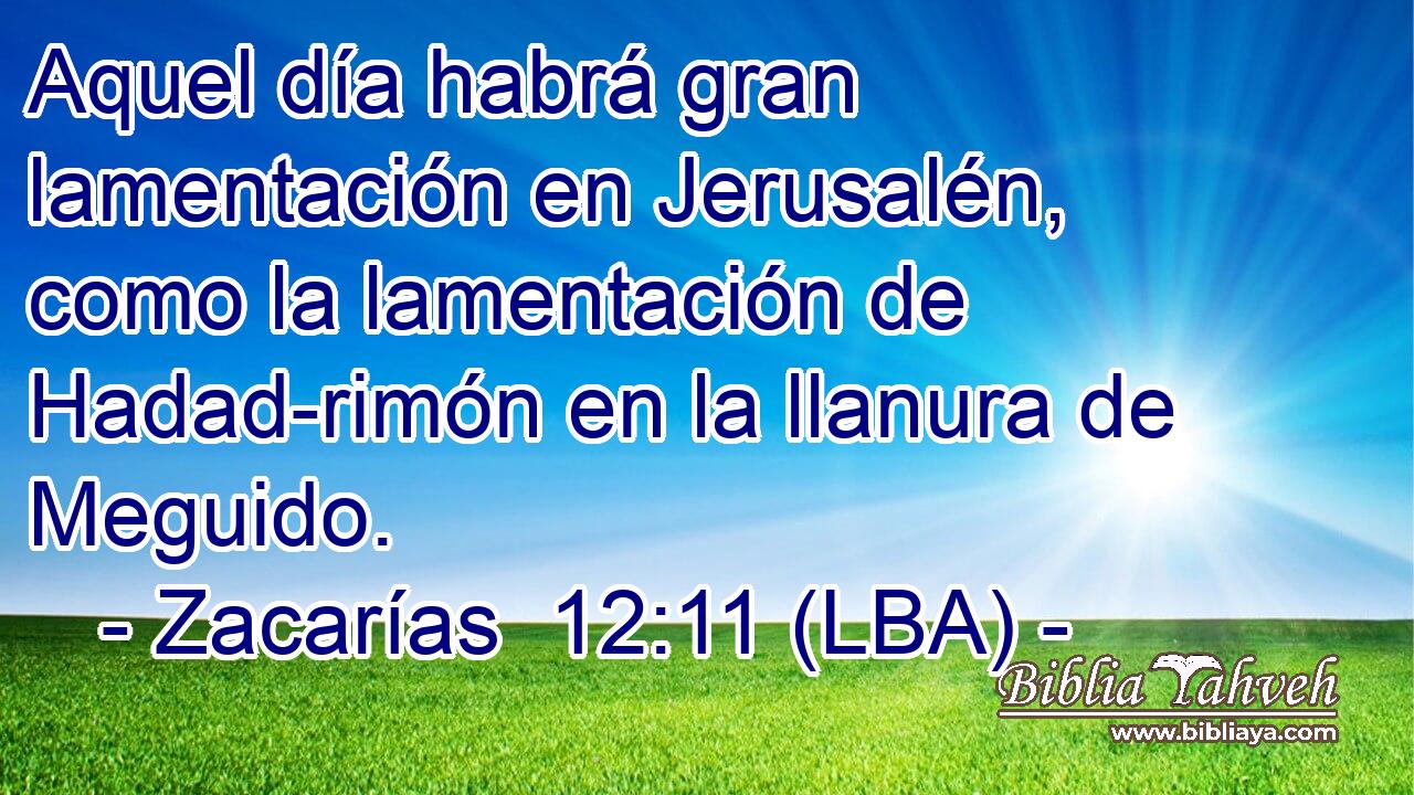 Aquel día habrá gran lamentación en Jerusalén, como la lamentación de Hadad-rimón en la llanura de Meguido.