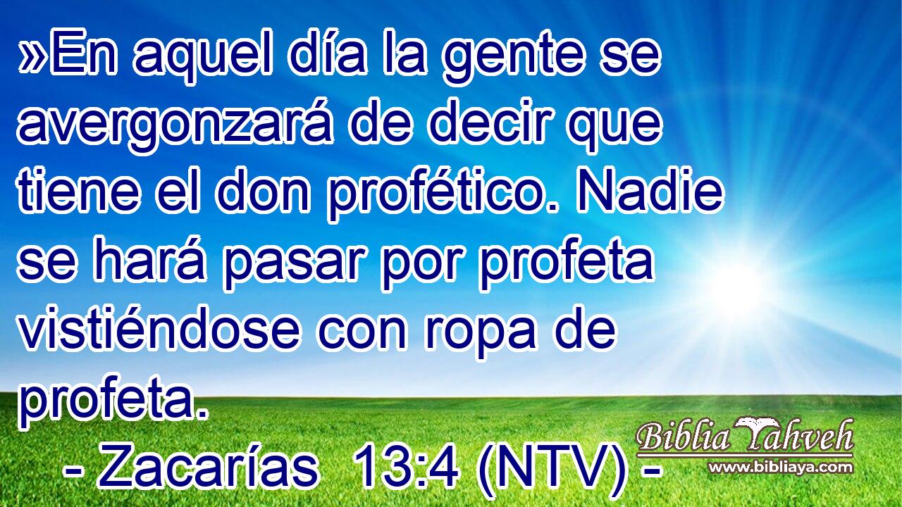 »En aquel día la gente se avergonzará de decir que tiene el don profético. Nadie se hará pasar por profeta vistiéndose con ropa de profeta.