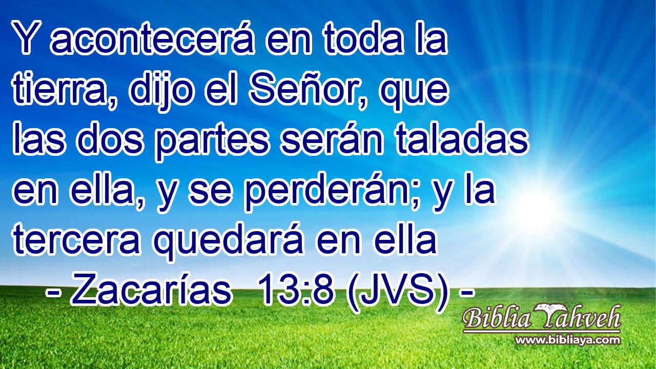 Y acontecerá en toda la tierra, dijo el Señor, que las dos partes serán taladas en ella, y se perderán; y la tercera quedará en ella