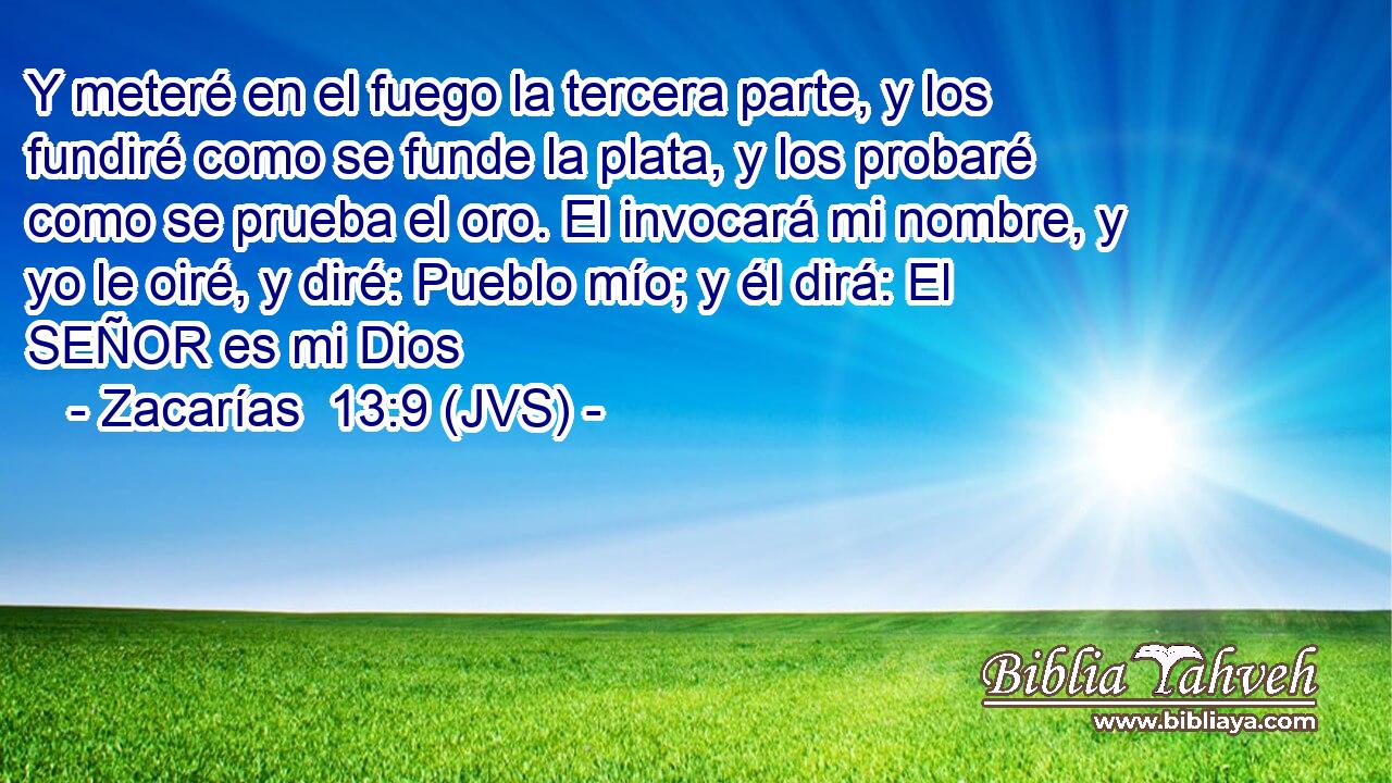 Y meteré en el fuego la tercera parte, y los fundiré como se funde la plata, y los probaré como se prueba el oro. El invocará mi nombre, y yo le oiré, y diré: Pueblo mío; y él dirá: El SEÑOR es mi Dios