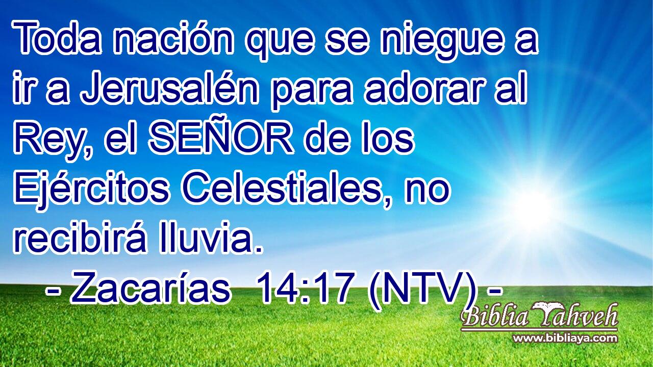 Toda nación que se niegue a ir a Jerusalén para adorar al Rey, el SEÑOR de los Ejércitos Celestiales, no recibirá lluvia.