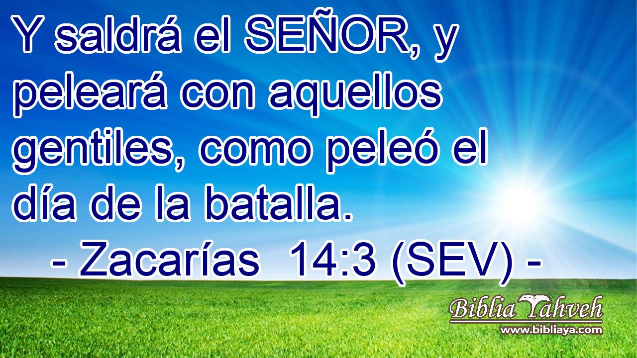 Y saldrá el SEÑOR, y peleará con aquellos gentiles, como peleó el día de la batalla.