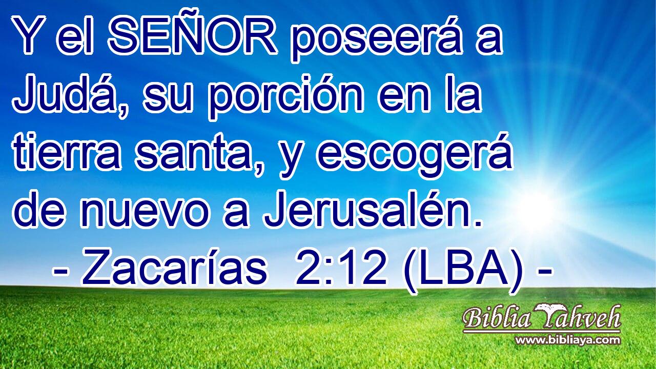 Y el SEÑOR poseerá a Judá, su porción en la tierra santa, y escogerá de nuevo a Jerusalén.