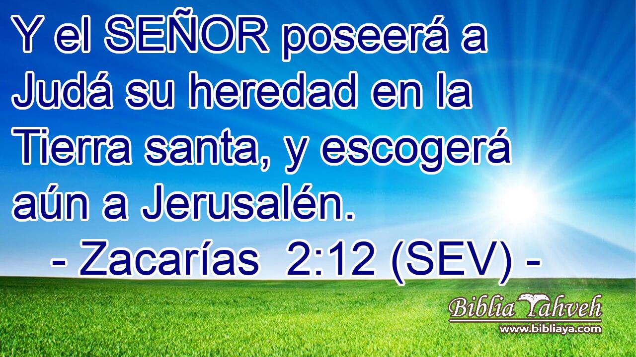 Y el SEÑOR poseerá a Judá su heredad en la Tierra santa, y escogerá aún a Jerusalén.