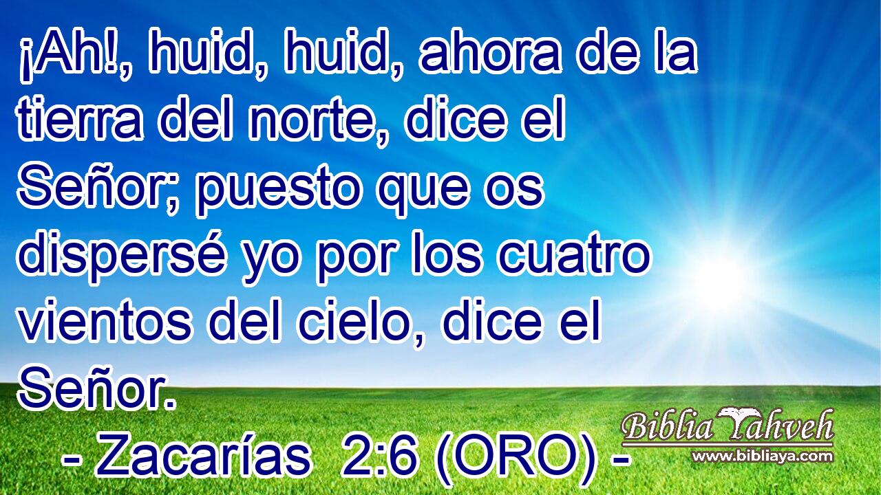  ¡Ah!, huid, huid, ahora de la tierra del norte, dice el Señor; puesto que os dispersé yo por los cuatro vientos del cielo, dice el Señor. 