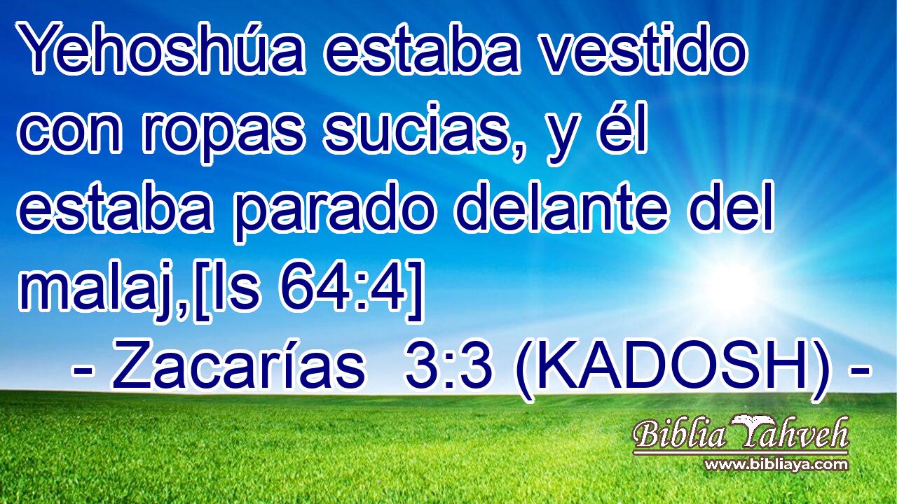  Yehoshúa estaba vestido con ropas sucias, y él estaba parado delante del malaj,[Is 64:4] 