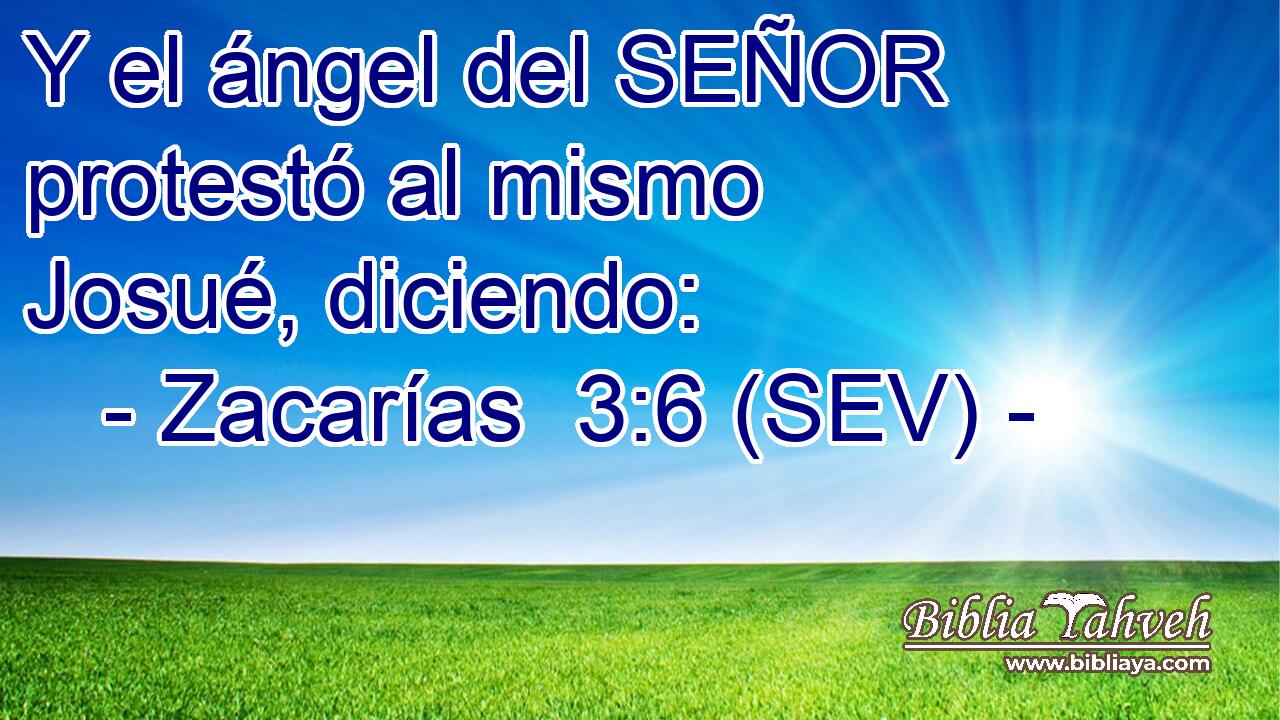 Y el ángel del SEÑOR protestó al mismo Josué, diciendo: