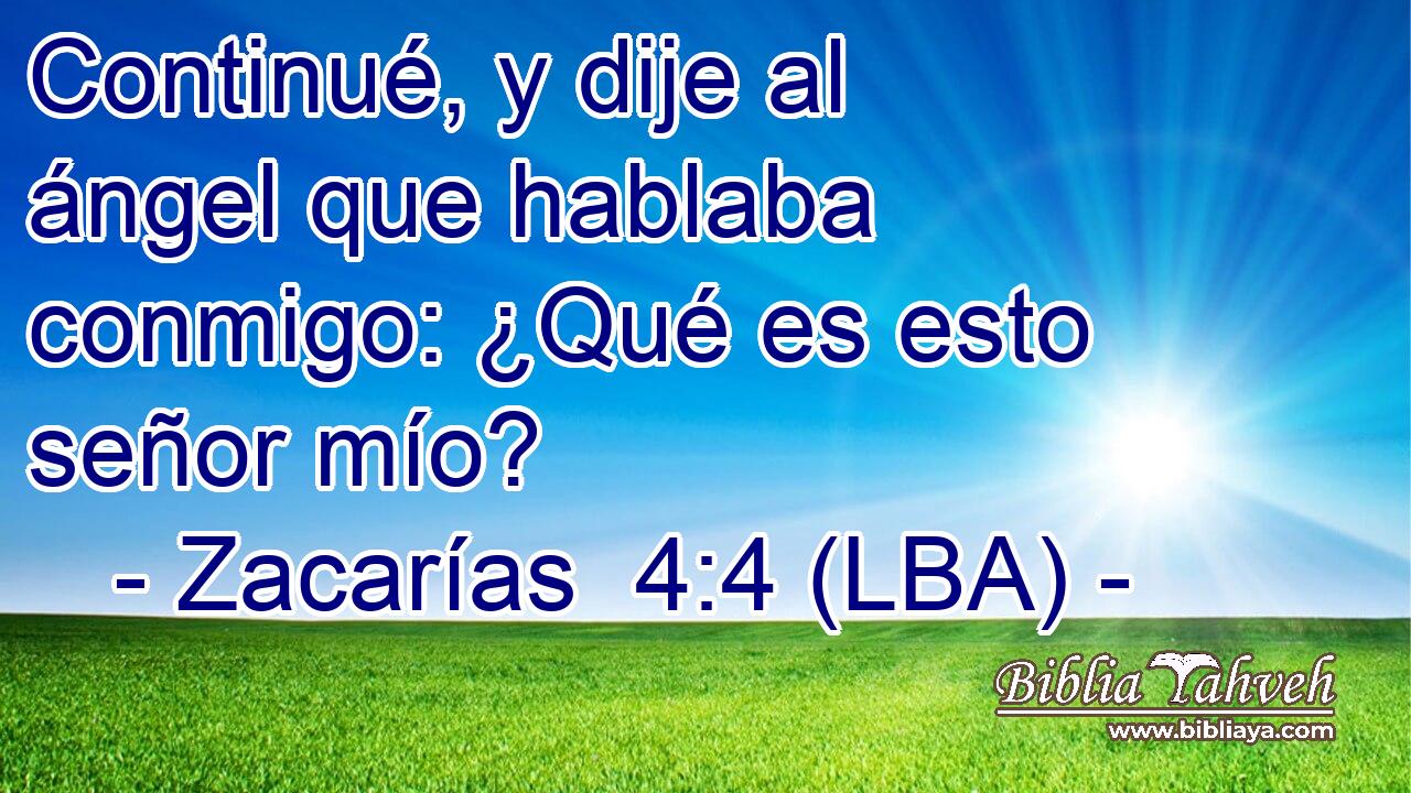 Continué, y dije al ángel que hablaba conmigo: ¿Qué es esto señor mío?
