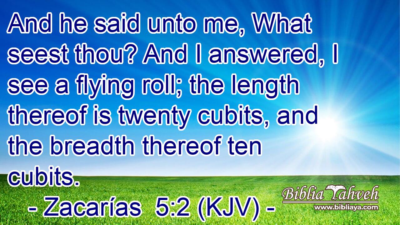 And he said unto me, What seest thou? And I answered, I see a flying roll; the length thereof is twenty cubits, and the breadth thereof ten cubits.